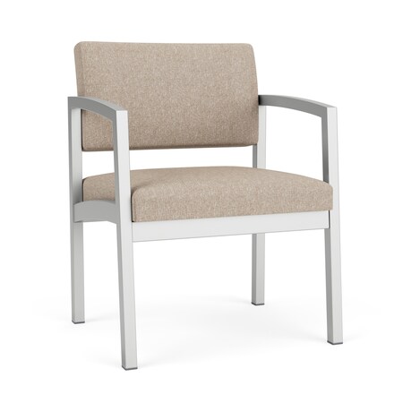 Lesro Lenox Steel Guest Chair, Stone (Beige) Seat, Stone Back, 24.5 W 24.5 L 32 H, Linette Vinyl Seat LS1201